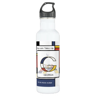 Stunning Neoplasticism Art Monogram. Letter G 710 Ml Water Bottle