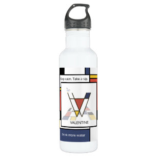 Stunning Neoplasticism Art Monogram. Letter V 710 Ml Water Bottle