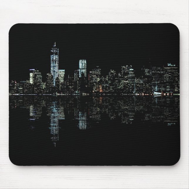 Stunning Night Photo of New York Skyline Mouse Mat (Front)