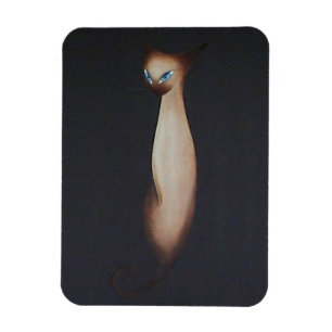 Stunning Oil Painting Siamese Cat Magnet