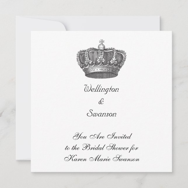 Stunning Old World Crown Invitation (Front)