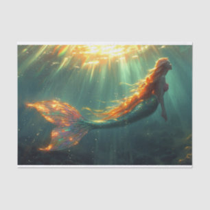 Stunning Opalescent Mermaid in shafts of Sunlight Tissue Paper