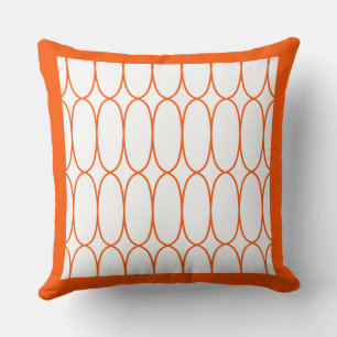 Stunning orange and white modern throw pillow