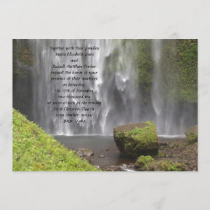 Stunning Oregon Waterfall Wedding Invitation