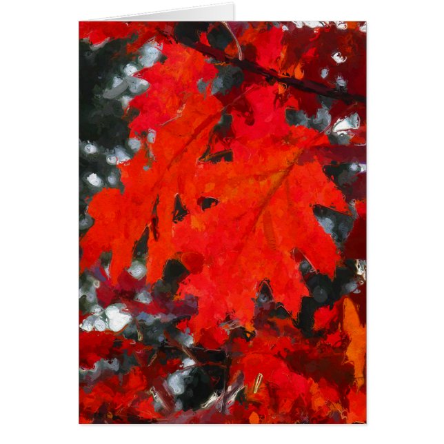 Stunning painted red autumn leaves (Front)