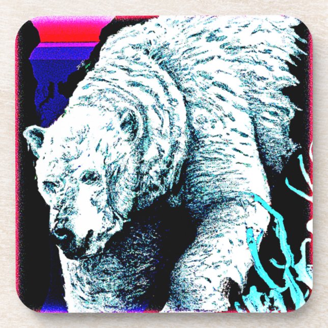 Stunning Painting of a Polar Bear. Buy Now Coaster (Front)