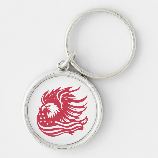 Stunning Patriotic Eagle Digital Artwork Key Ring (Front)