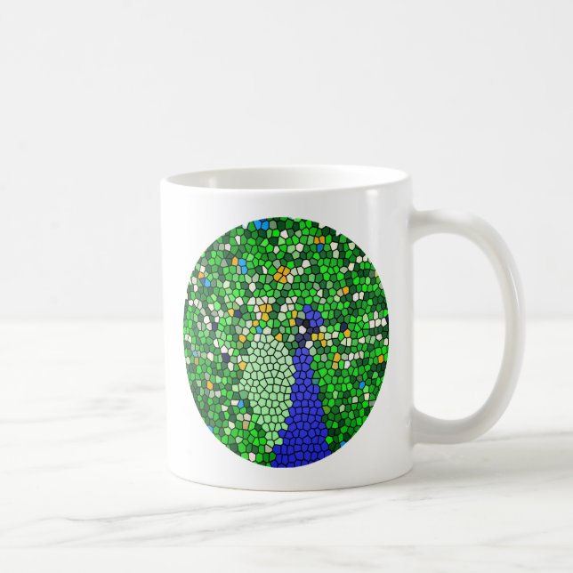 Stunning Peacock mosaic art gifts customised Coffee Mug (Right)