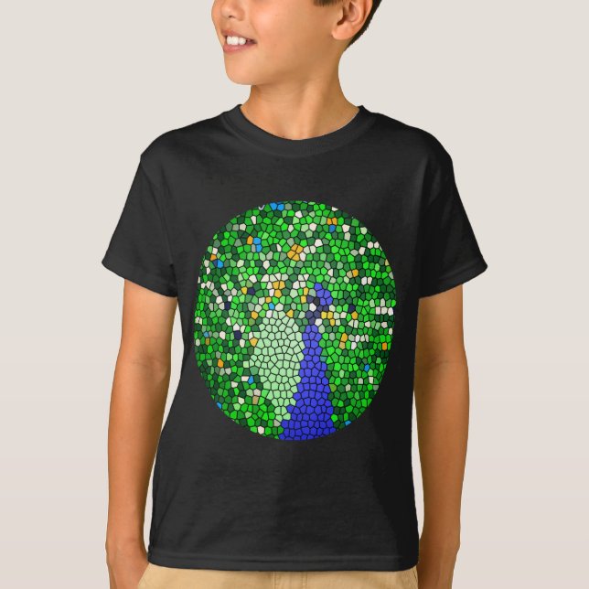 Stunning Peacock mosaic art gifts customised T-Shirt (Front)