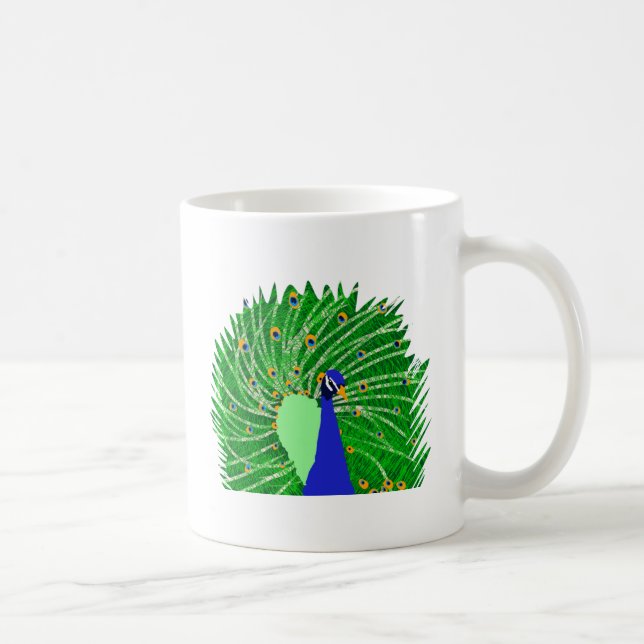 Stunning Peacock original art by Sophie age Ten Coffee Mug (Right)