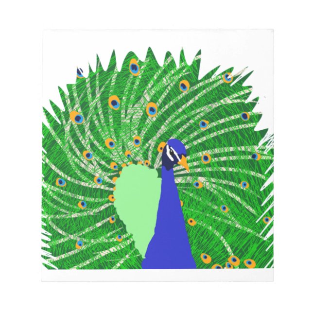 Stunning Peacock original art by Sophie age Ten Notepad (Front)