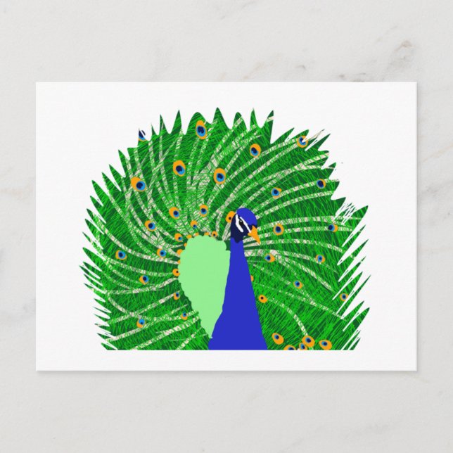 Stunning Peacock original art by Sophie age Ten Postcard (Front)