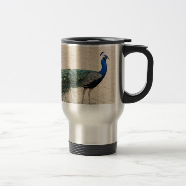 Stunning Peacock Travel Mug (Right)