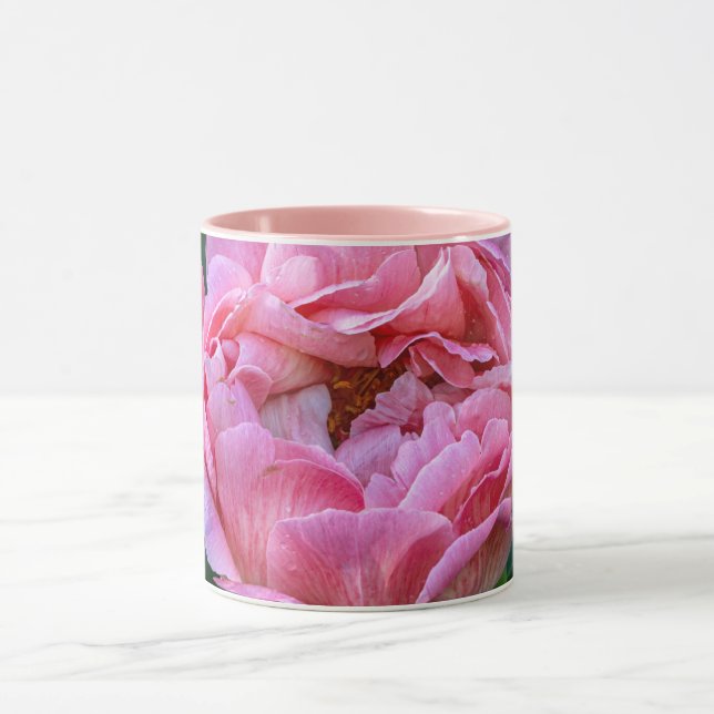 Stunning Peony: Elegant Canadian Floral Art Mug (Center)