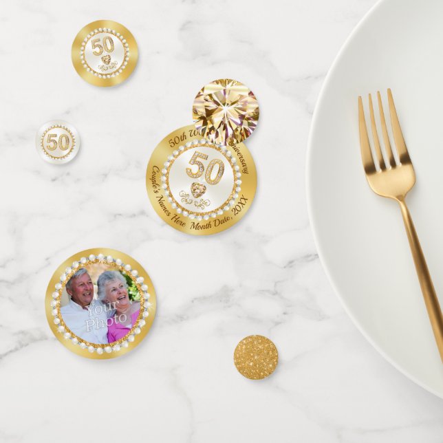 Stunning Personalised, 50th Anniversary Confetti (Group)