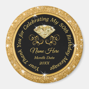 Stunning Personalised, 50th Birthday Souvenirs Magnet