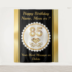 Stunning Personalised, 85th Birthday Backdrop Tapestry