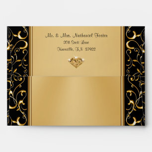 Stunning Personalised Black and Gold Envelopes
