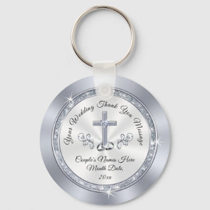 Stunning Personalised Christian Wedding Favours Key Ring