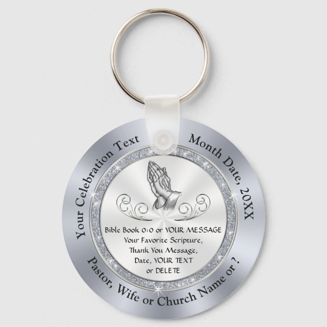 Stunning Personalised, Gifts for Church Members Key Ring (Front)