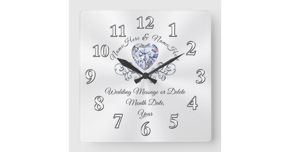 Stunning Personalised Wall Clock Wedding Gift Zazzle
