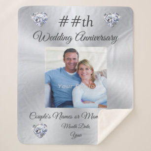 Stunning, Personalised Wedding Anniversary Gifts,  Sherpa Blanket