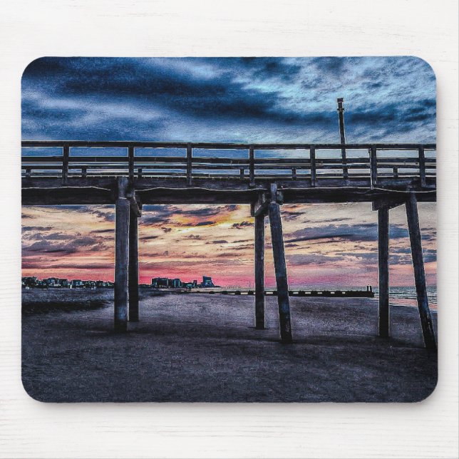 stunning pier at sunset mouse mat (Front)