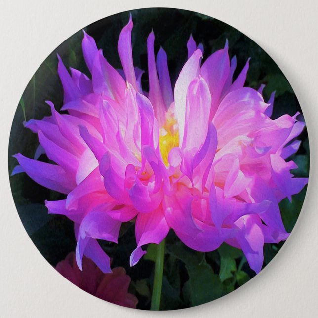 Stunning Pink and Purple Cactus Dahlia 6 Cm Round Badge (Front)