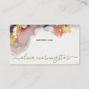 Stunning Pink Blush Ultra Liquid Alcohol Ink Business Card