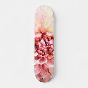 Stunning pink dahlia flower head close up skateboard