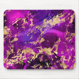 Stunning Pink & Gold Marble Galaxy Mouse Mat