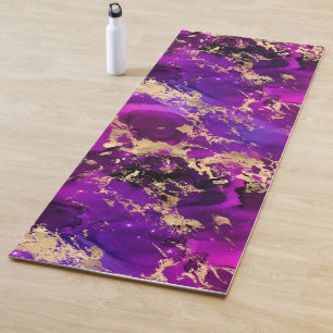 Stunning Pink & Gold Marble Galaxy Yoga Mat