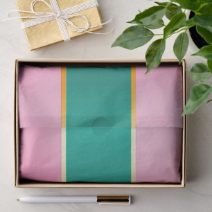 Stunning Pink & Green Modern Stripes  Tissue Paper