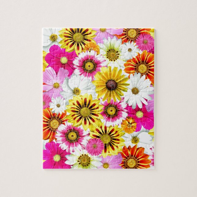 Stunning pink yellow flowers pattern accessories jigsaw puzzle (Vertical)