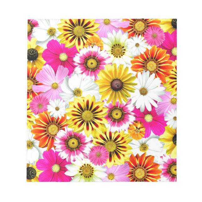 Stunning pink yellow flowers pattern accessories notepad (Front)