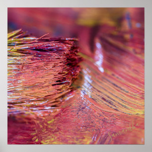 Stunning Pink Yellow Gold Custom Name Paint Brush Poster