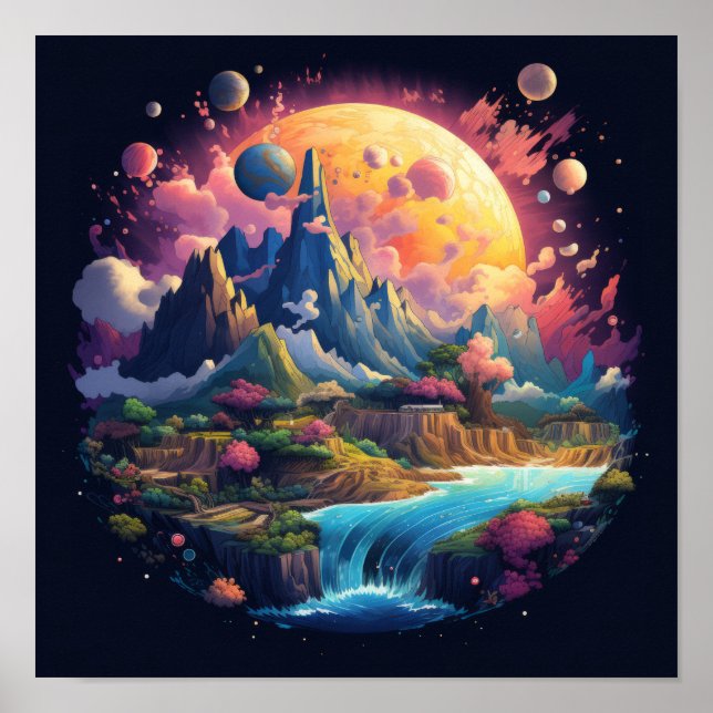 Stunning Planet Earth Artistic Illustration for Ki Poster (Front)