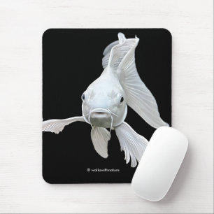 Stunning Platinum Butterfly Koi Carp Fish Mouse Mat