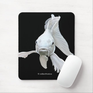 Stunning Platinum Butterfly Koi Carp Fish Mouse Mat