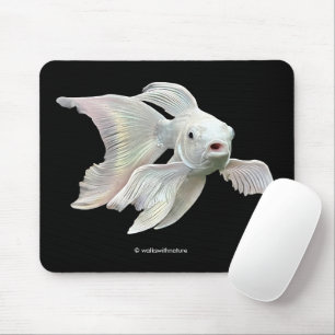 Stunning Platinum Butterfly Koi Carp Fish Mouse Mat