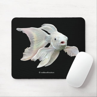 Stunning Platinum Butterfly Koi Carp Fish Mouse Mat
