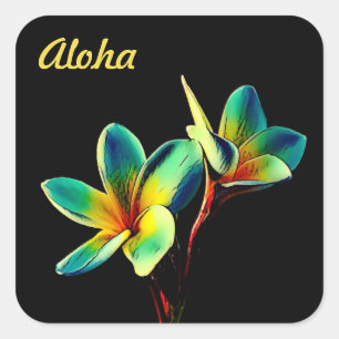 Stunning Plumeria Watercolor Theme STICKERS