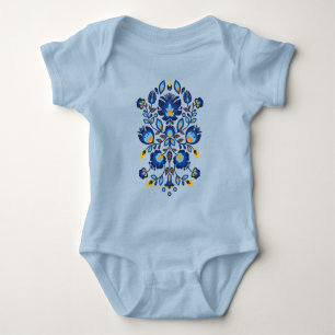 💙💛🧡Stunning polish Folk Wycinanki  Baby Bodysuit