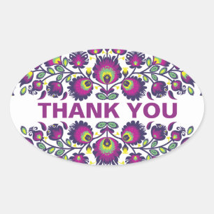 🤩💜Stunning polish Folk Wycinanki  Oval Sticker