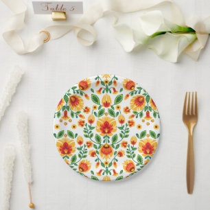 💛🧡❤️Stunning polish Folk Wycinanki Paper Plate