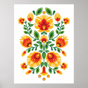 💛🧡❤️Stunning polish Folk Wycinanki  Poster