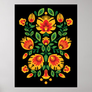 💛🧡❤️Stunning polish Folk Wycinanki  Poster