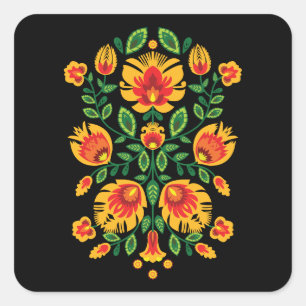  💛🧡❤️Stunning polish Folk Wycinanki  Square Sticker
