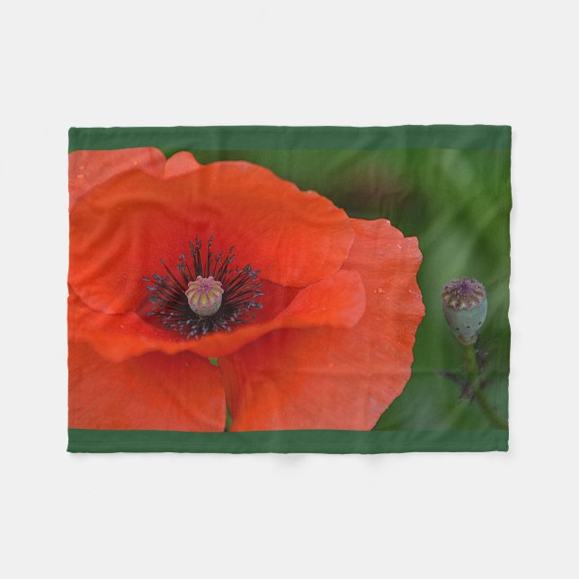 Stunning Poppy Fleece Blanket (Front (Horizontal))