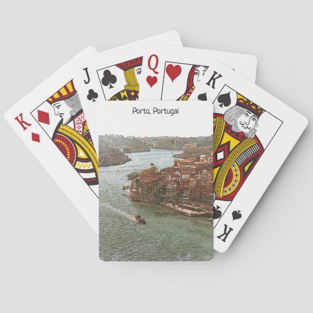 Stunning Porto Portugal City View Playing Cards (Back)